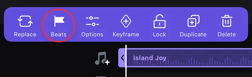 Select Beats from the music track