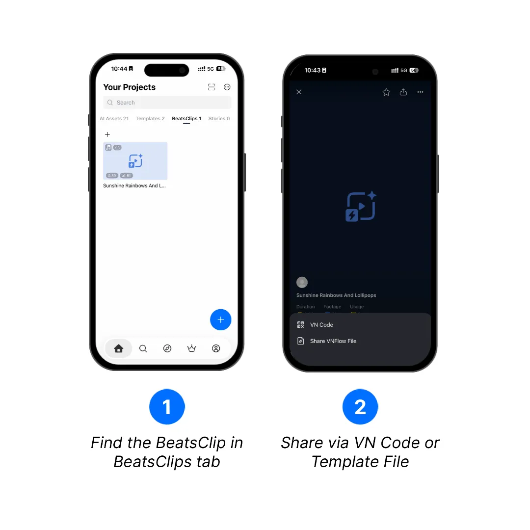 Find a created BeatsClips template and share it