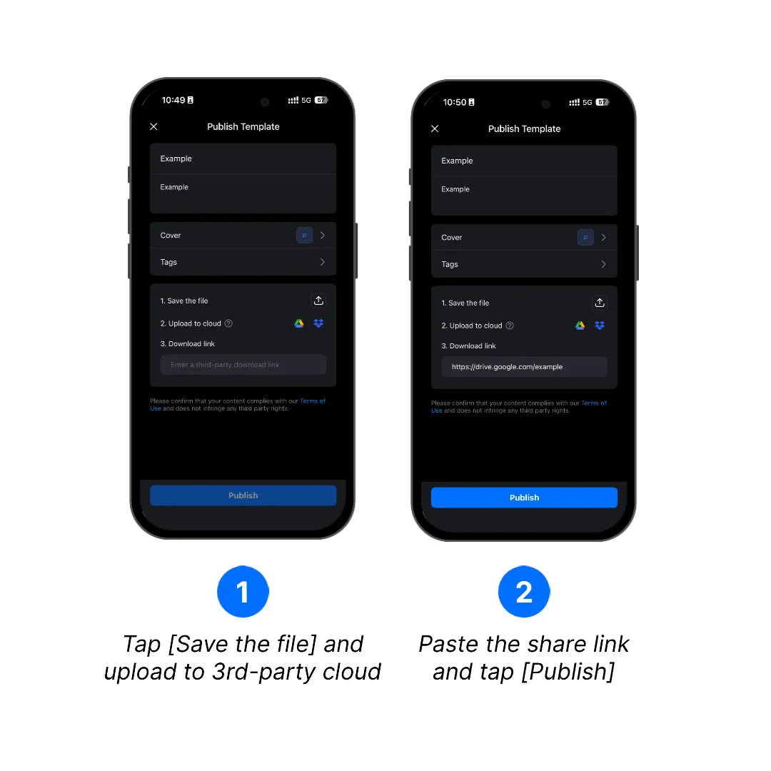 Save and upload a BeatsClips template that uses your own music