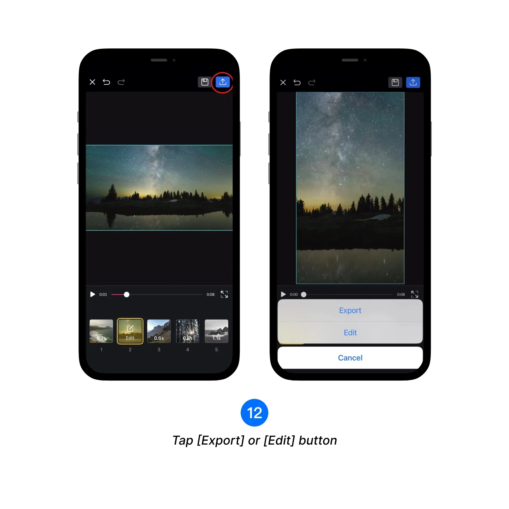 Export the final video or choose Edit to fine-tune it in the timeline