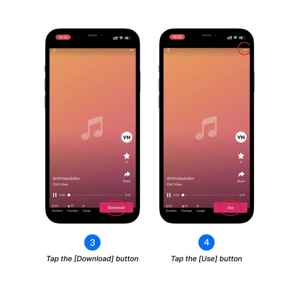 Tap the Download button, then tap the Use button