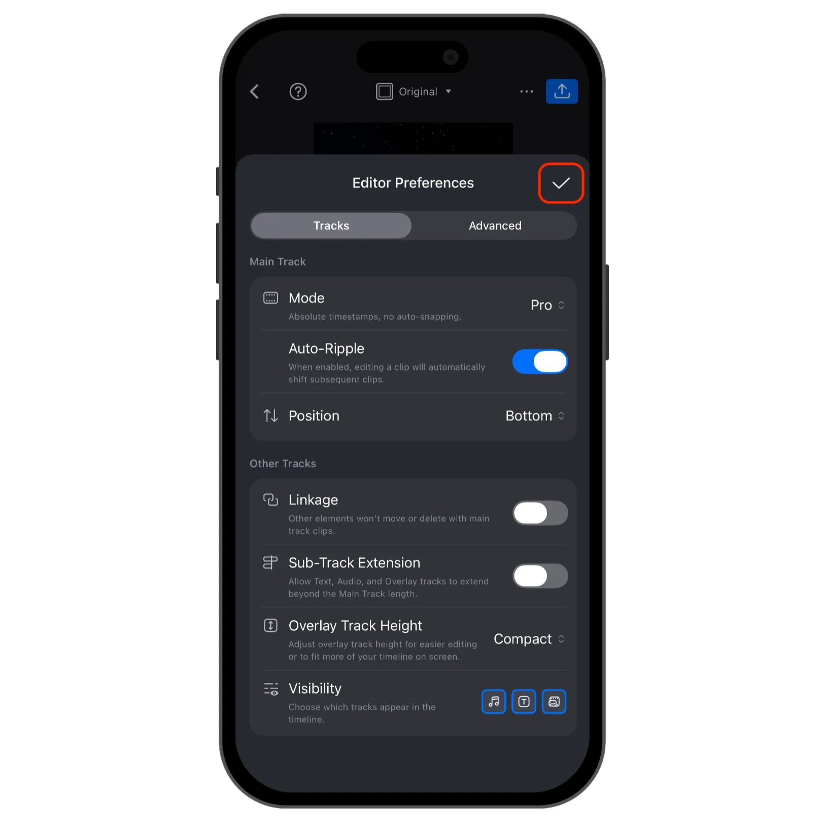 Apply settings