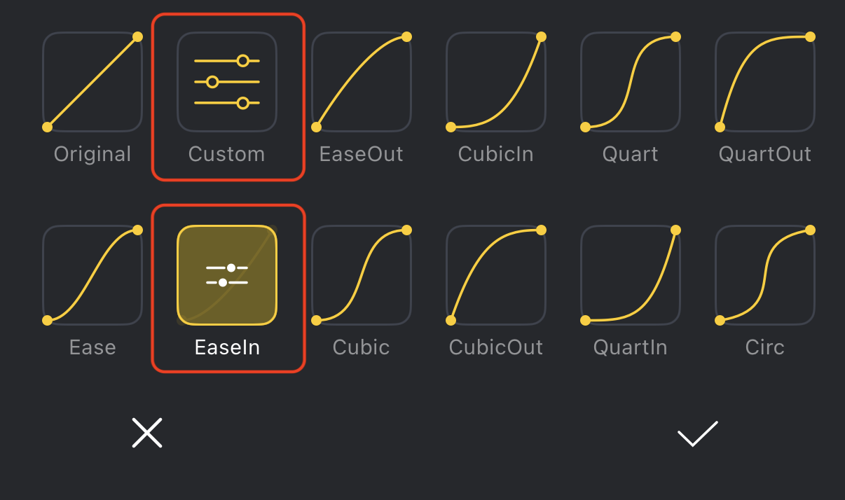 Open the Custom curve editor from Custom or a selected preset