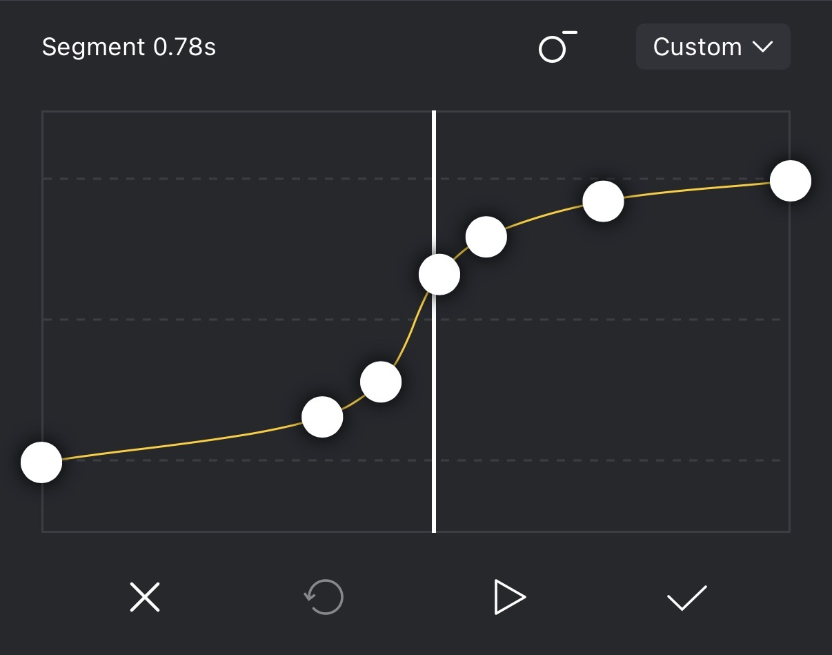 Adjust control points in the Custom curve editor