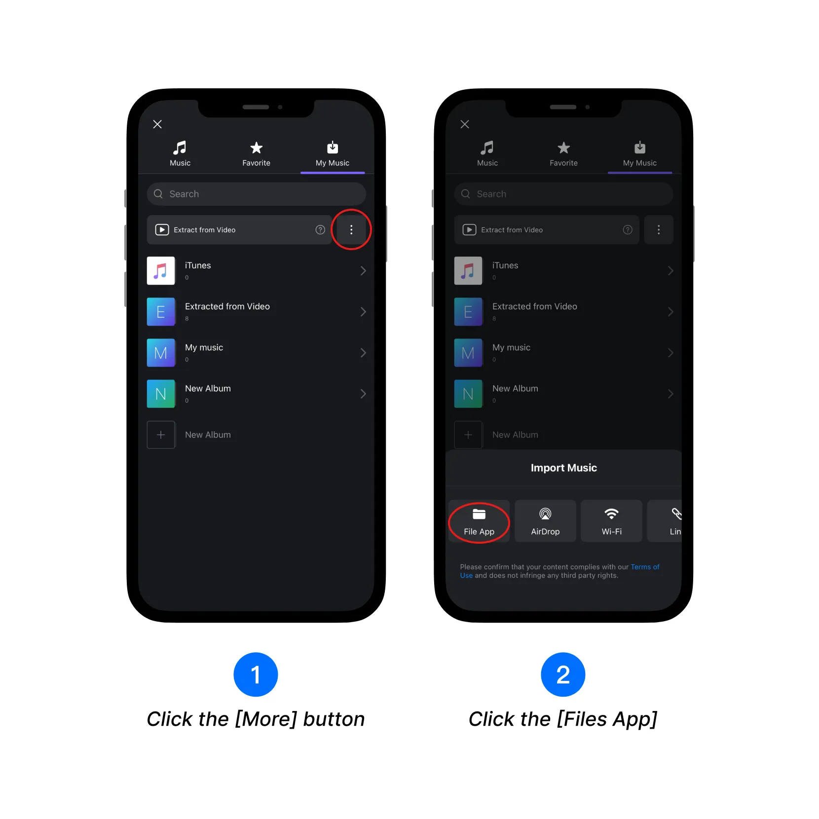 Click More and select Files App