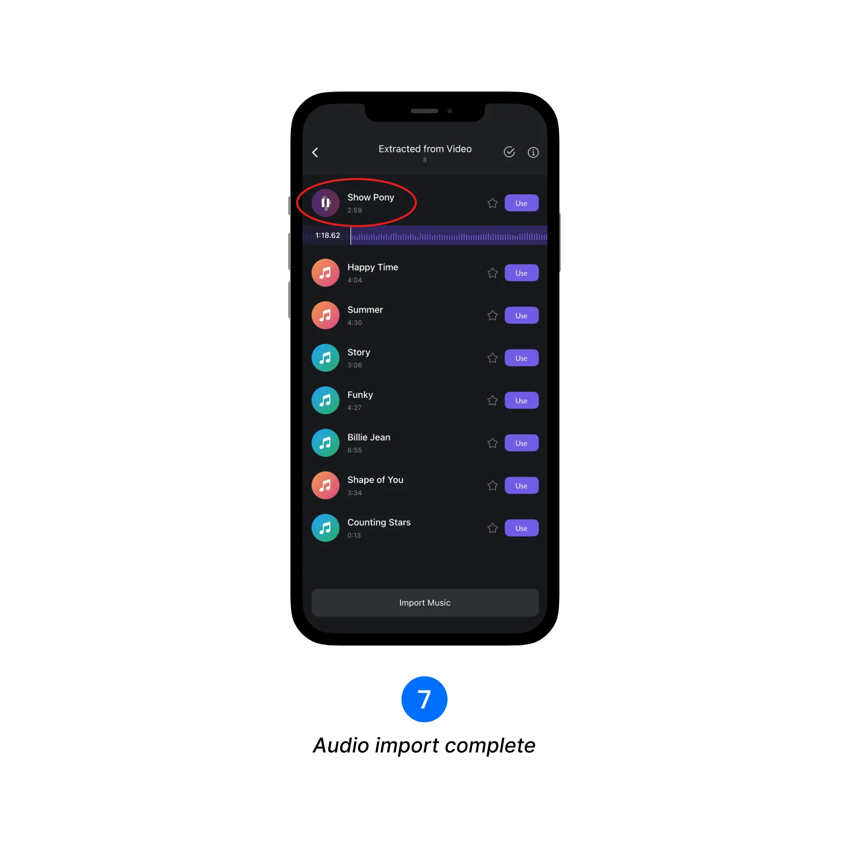 Audio appears in Extracted from Video folder