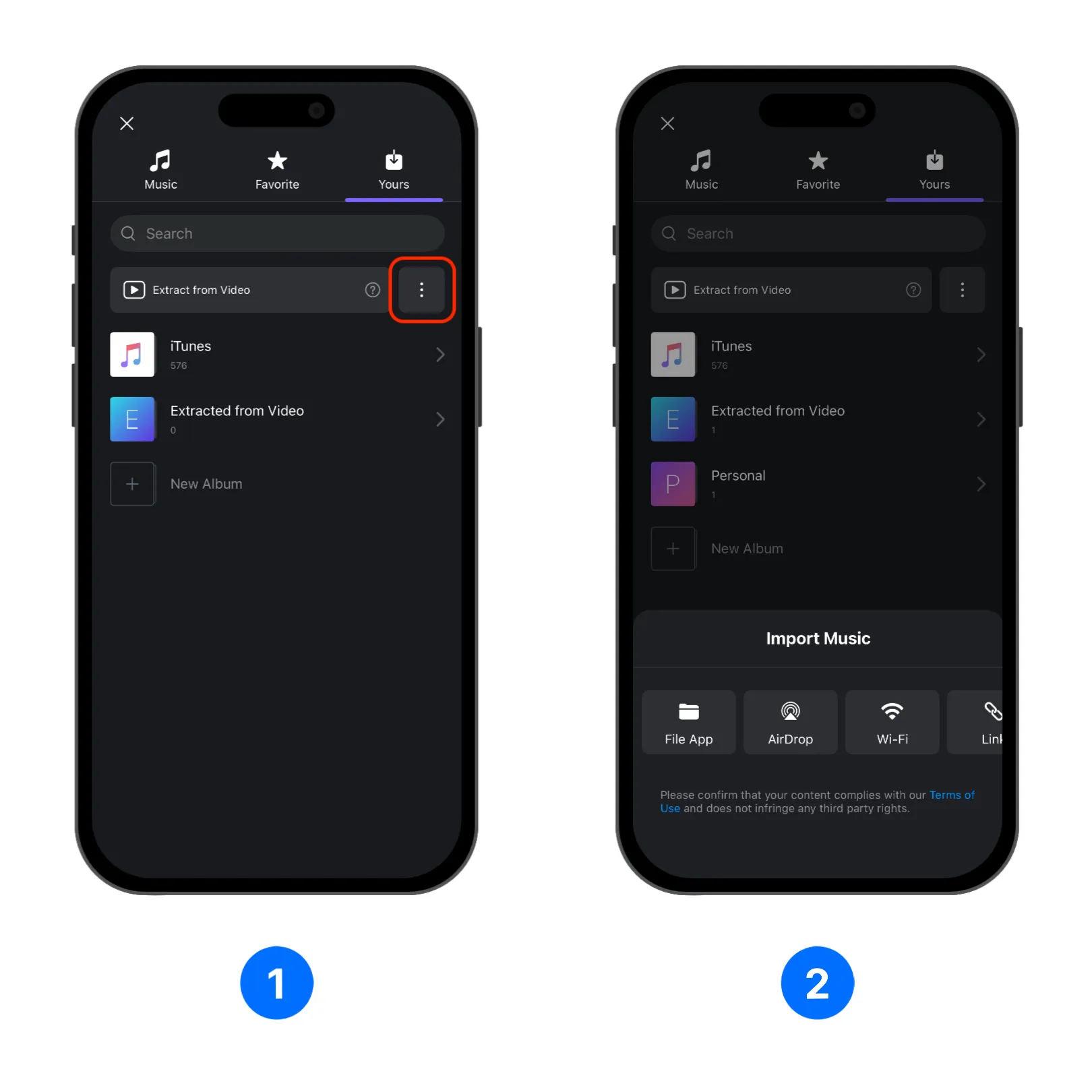 Click More and select import method