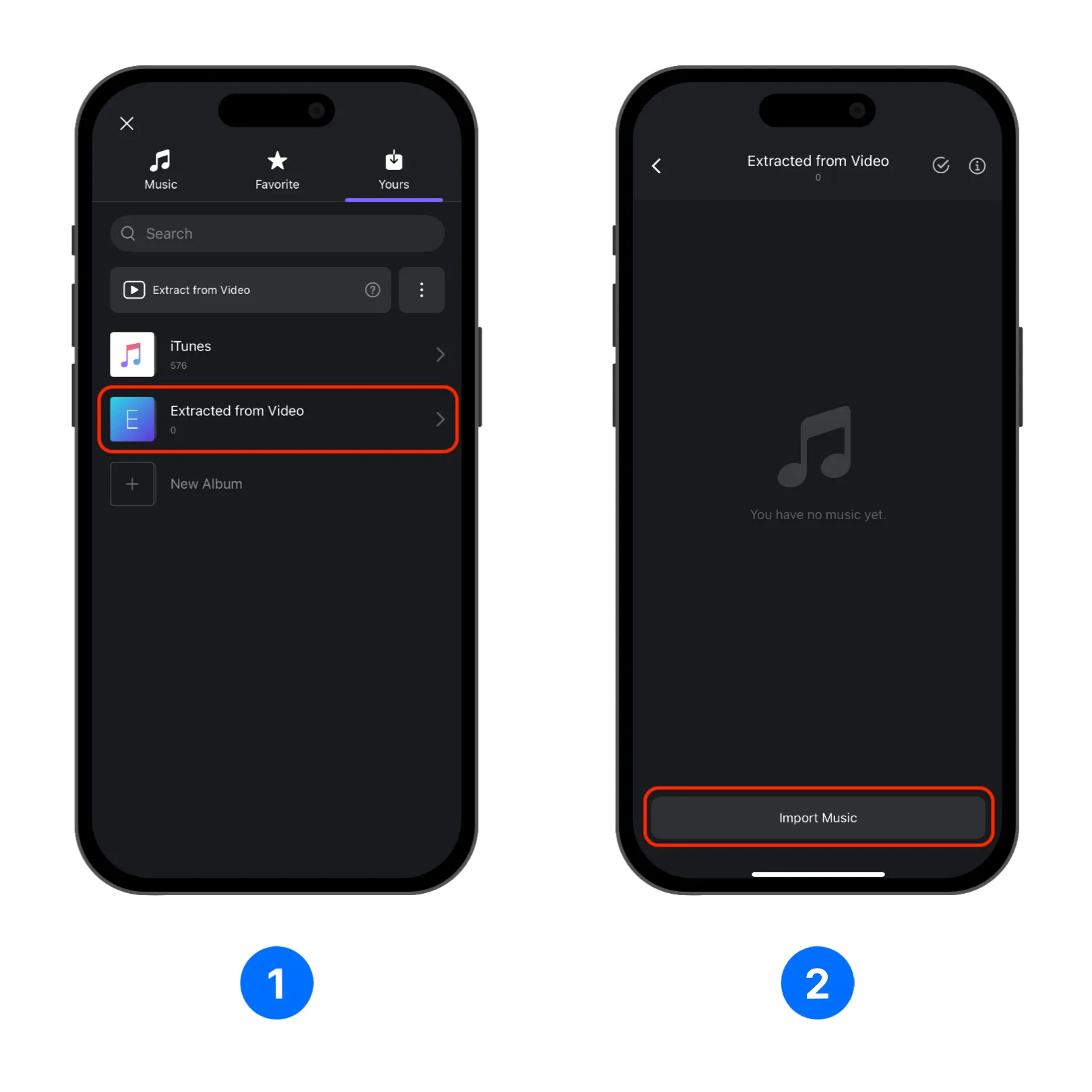 Click Extract from Video and select video