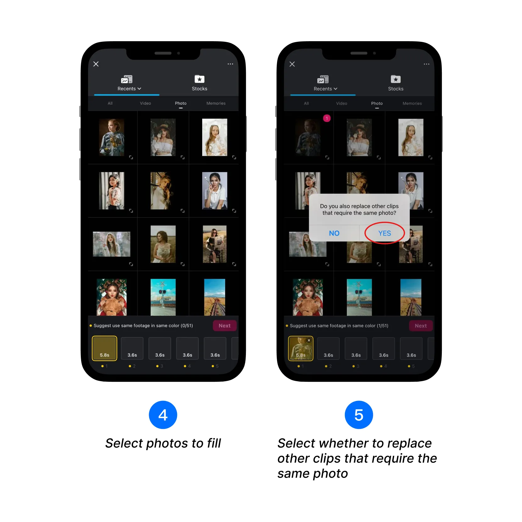 Select photos and apply to all