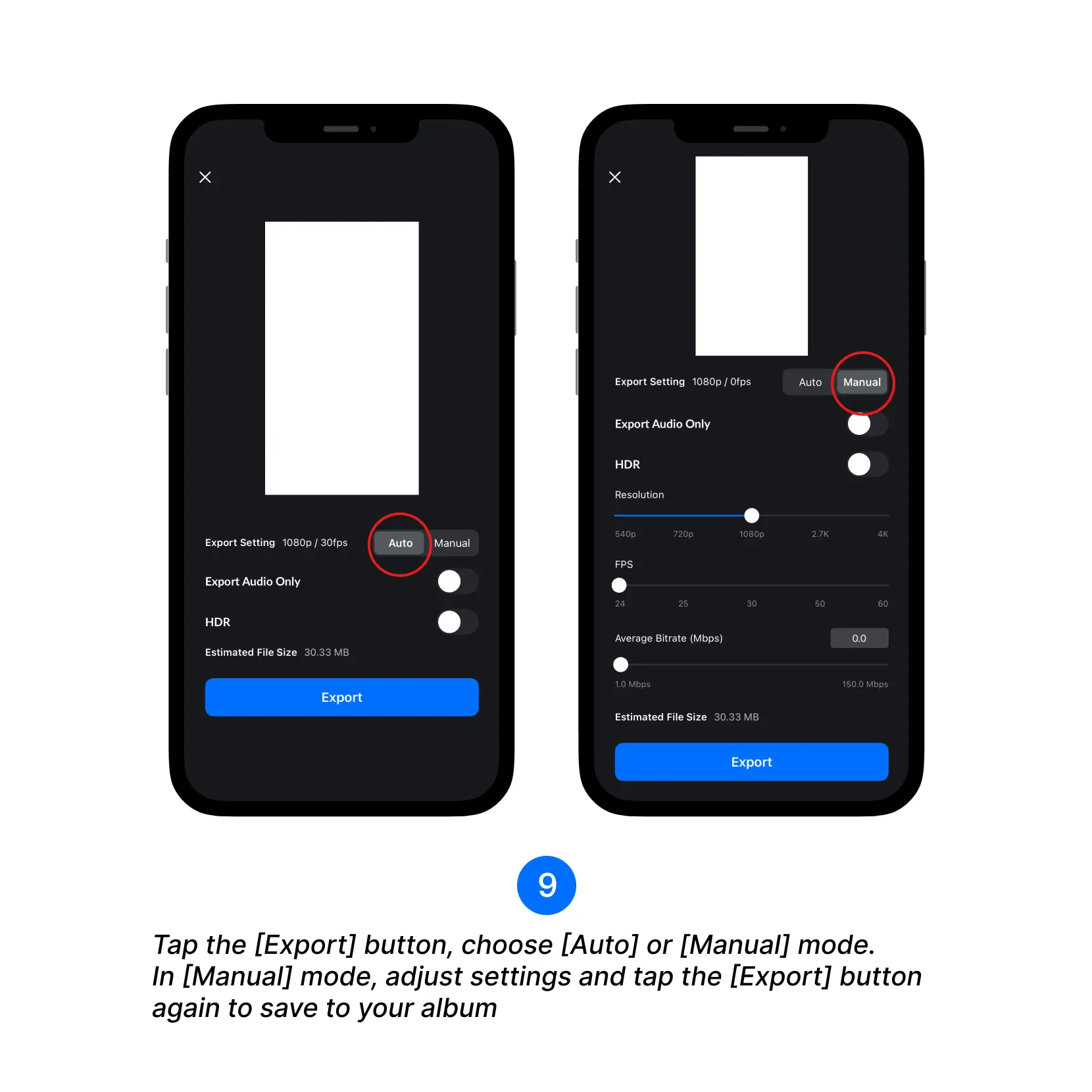 Export video